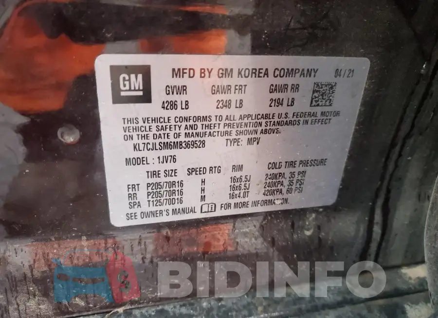 KL7CJLSM6MB369528 Photo# 13