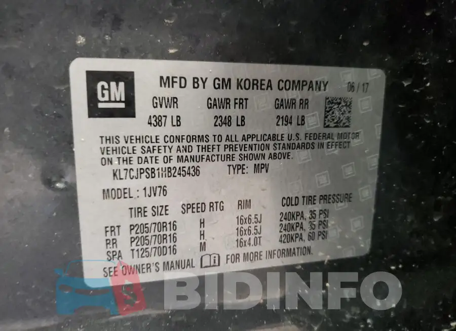 KL7CJPSB1HB245436 Photo# 14