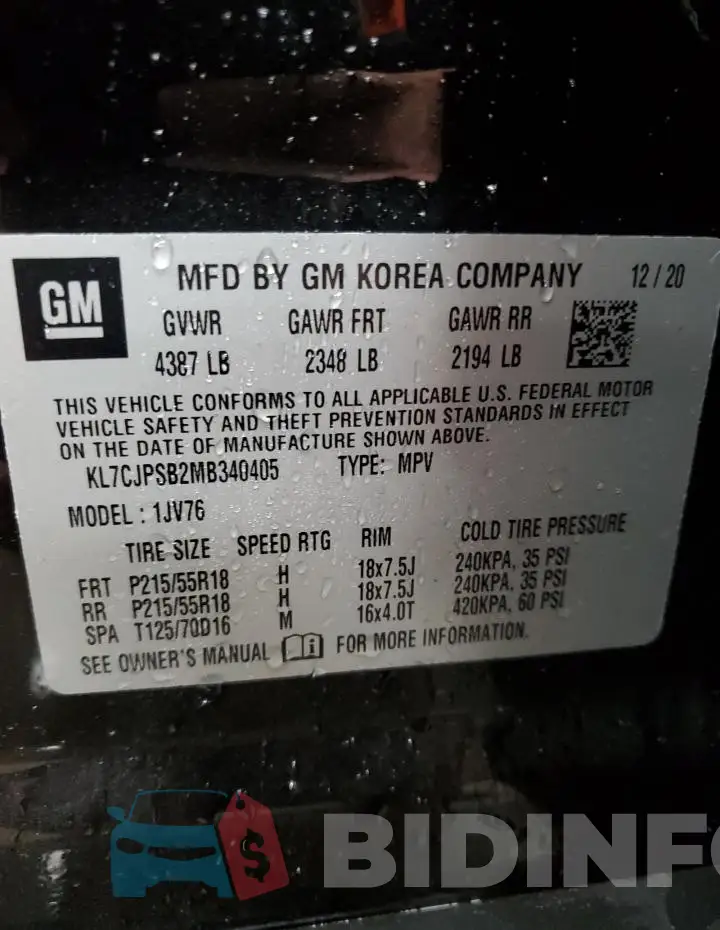 KL7CJPSB2MB340405 Photo# 13