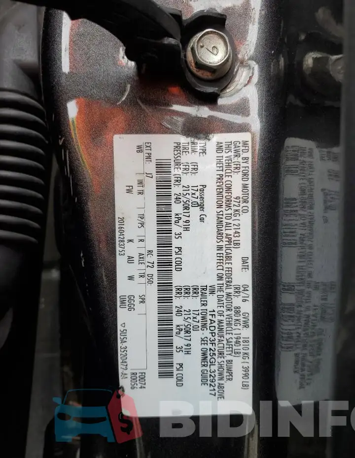 1FADP3F25GL329217 Photo# 13