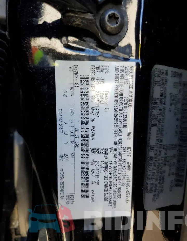 1FADP3L90HL313607 Photo# 12