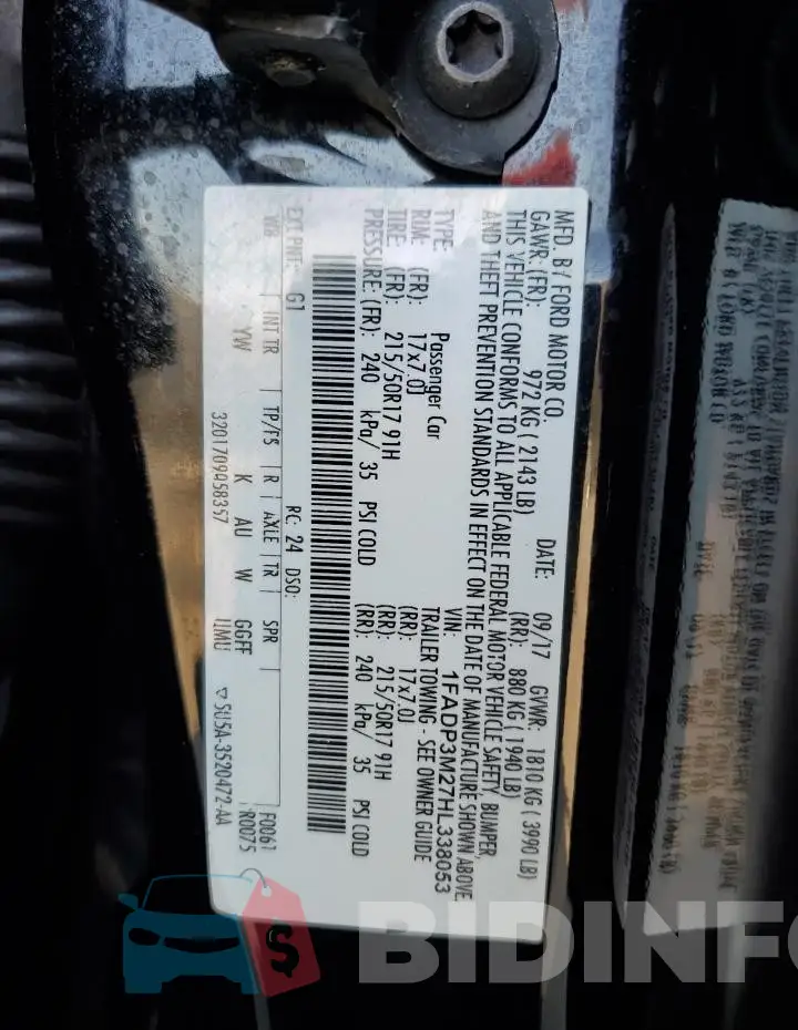 1FADP3M27HL338053 Photo# 12