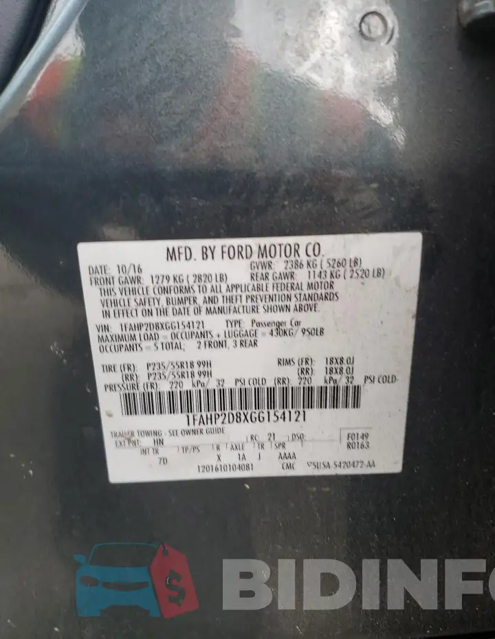 1FAHP2D8XGG154121 Photo# 12