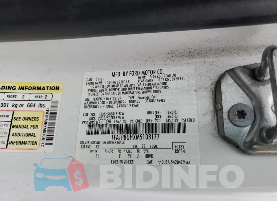 1FATP8UHXM5108177 Photo# 13