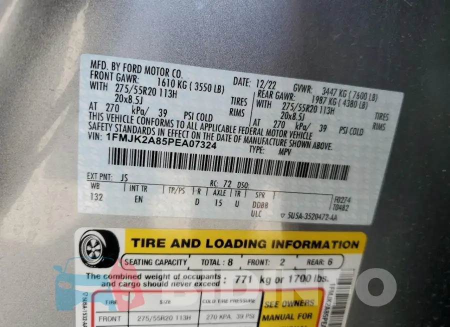 1FMJK2A85PEA07324 Photo# 14