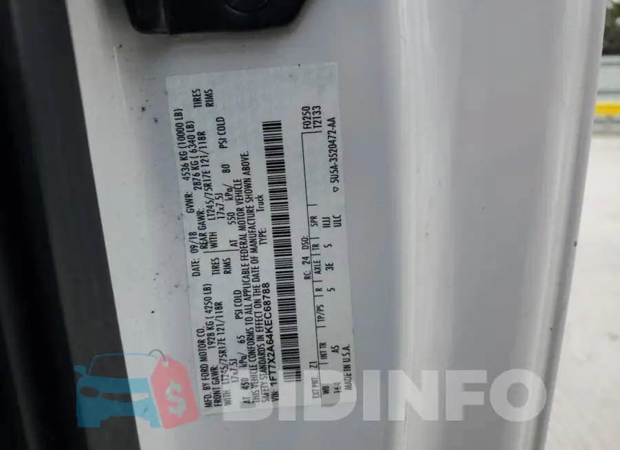 1FT7X2A64KEC68788 Photo# 12