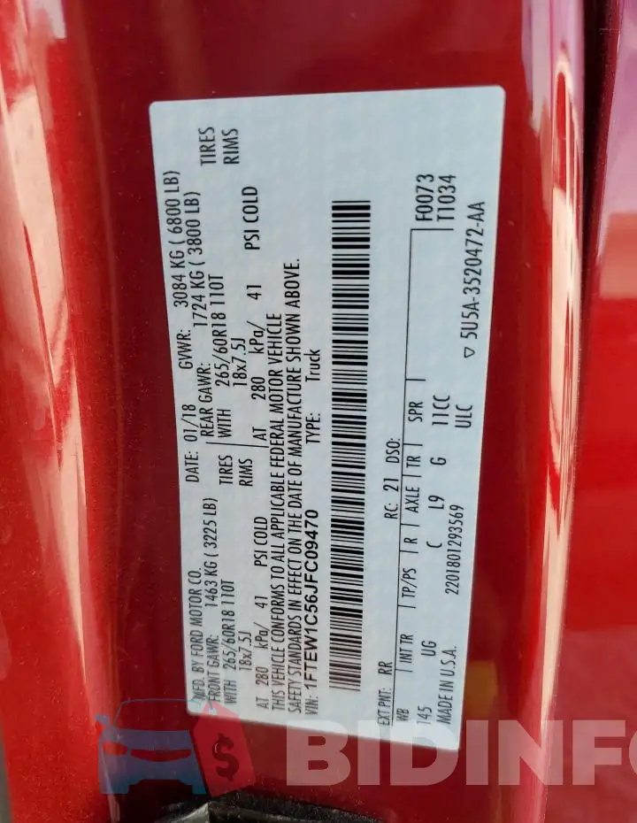 1FTEW1C56JFC09470 Photo# 12
