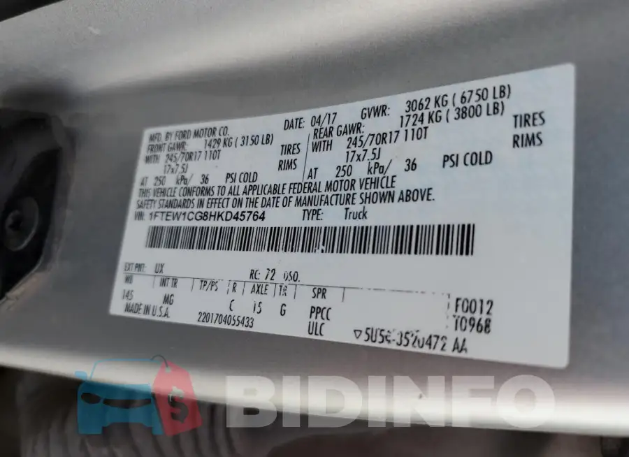 1FTEW1CG8HKD45764 Photo# 12