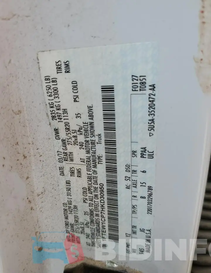 1FTEW1CP7HKD30950 Photo# 12