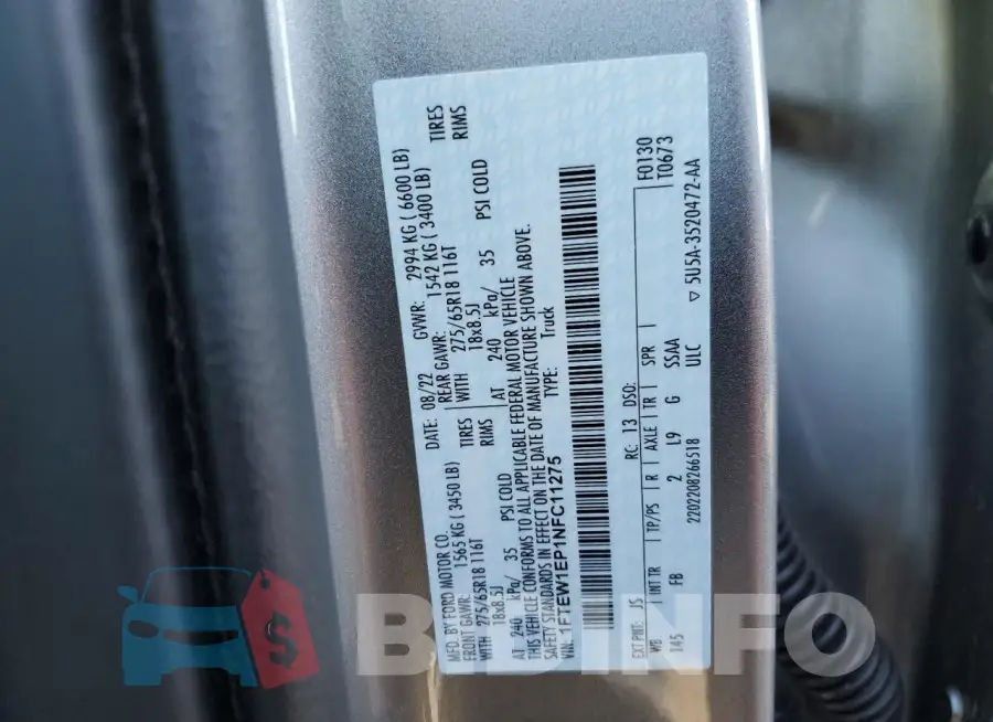 1FTEW1EP1NFC11275 Photo# 12