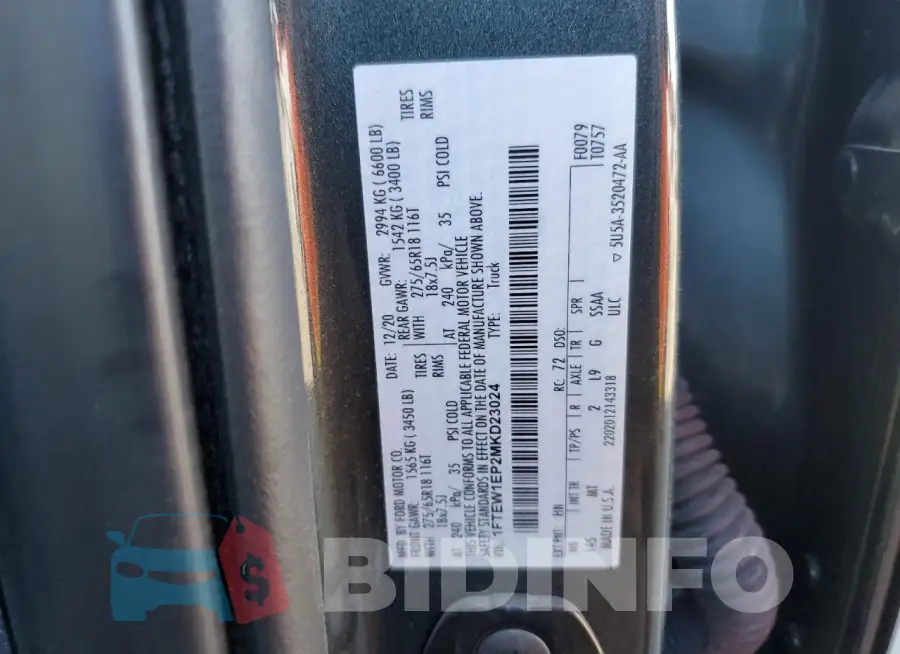 1FTEW1EP2MKD23024 Photo# 12