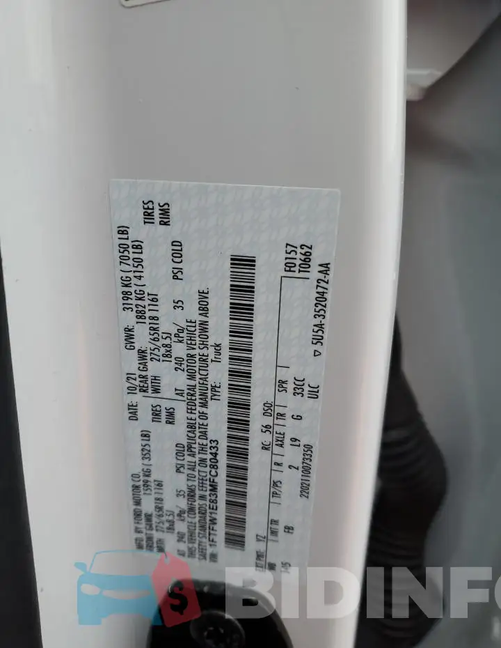 1FTFW1E83MFC80433 Photo# 12