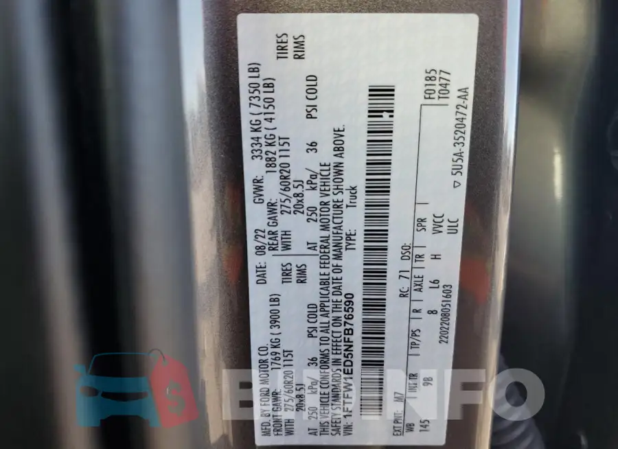 1FTFW1ED5NFB76590 Photo# 12