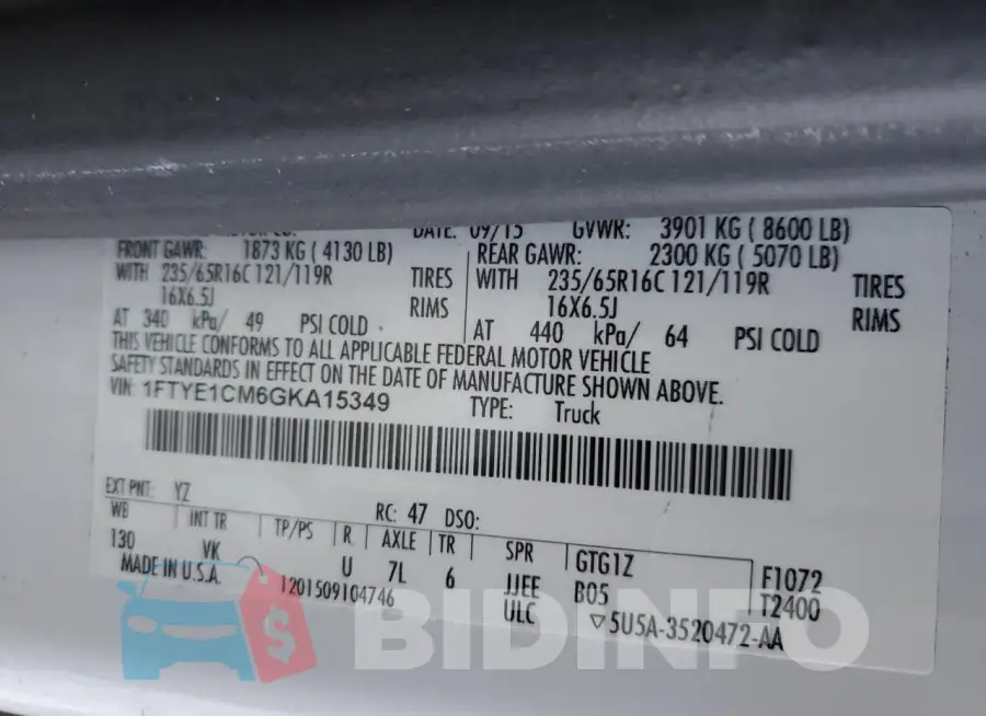 1FTYE1CM6GKA15349 Photo# 12