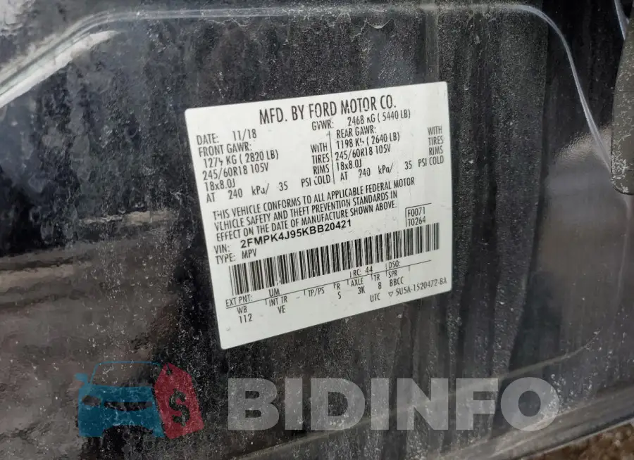 2FMPK4J95KBB20421 Photo# 13