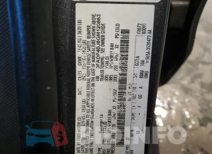 3FADP4BJ8GM120863 Photo# 12