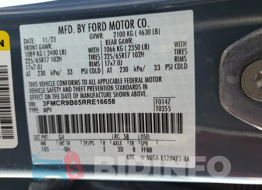 3FMCR9B65RRE16658 Photo# 12