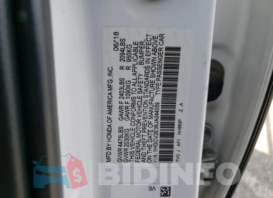 1HGCV2E36JA044059 Photo# 13
