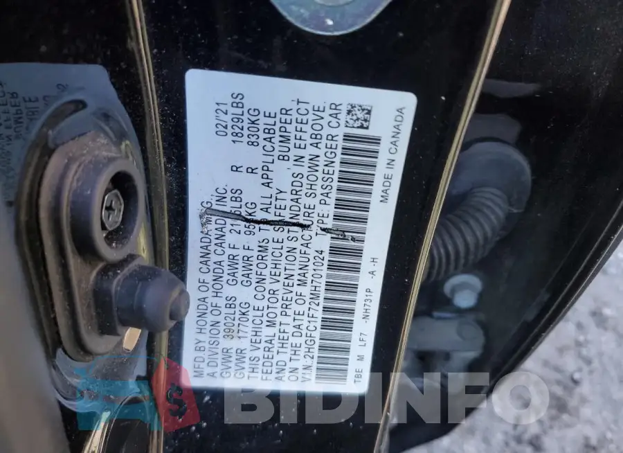 2HGFC1F72MH701024 Photo# 12