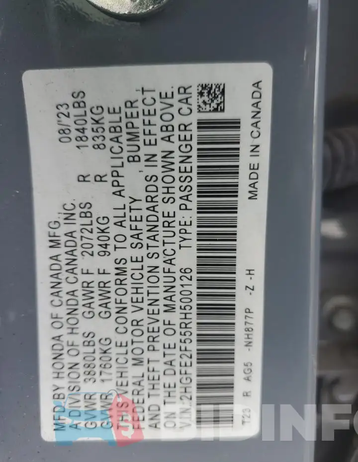 2HGFE2F55RH500126 Photo# 12