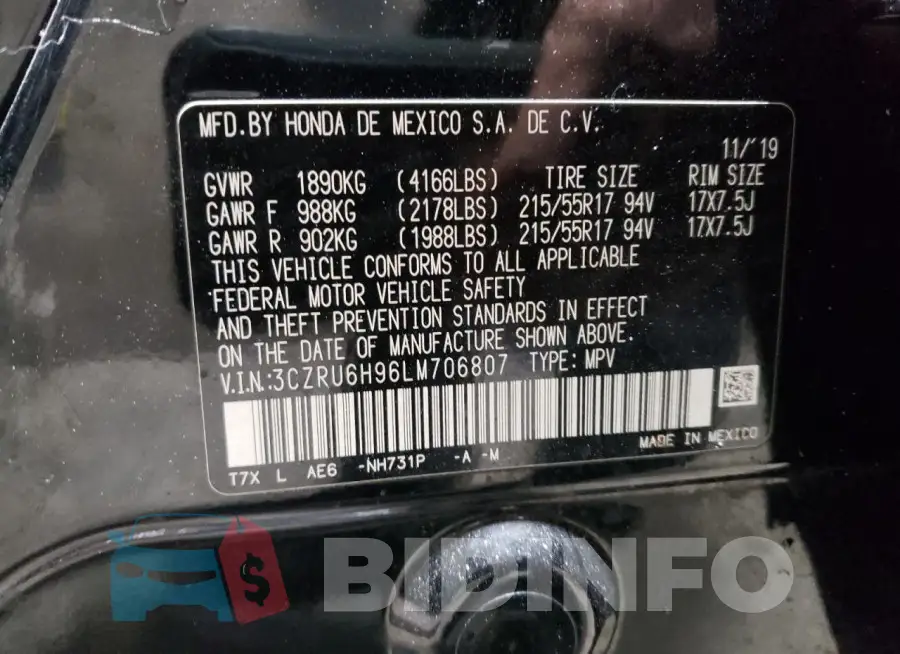 3CZRU6H96LM706807 Photo# 13
