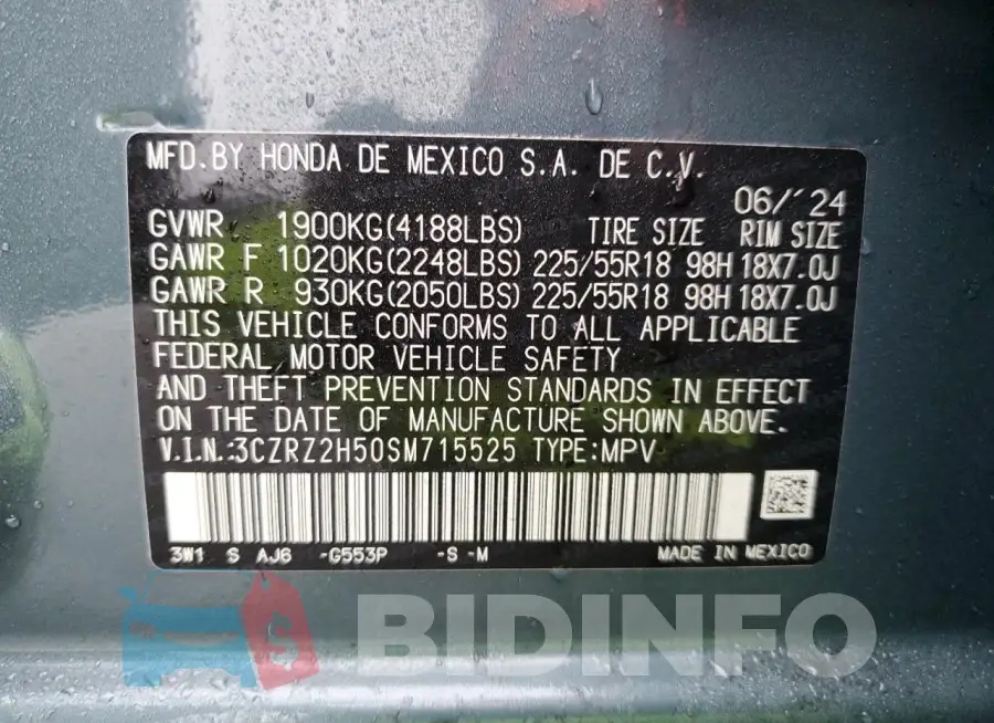 3CZRZ2H50SM715525 Photo# 13