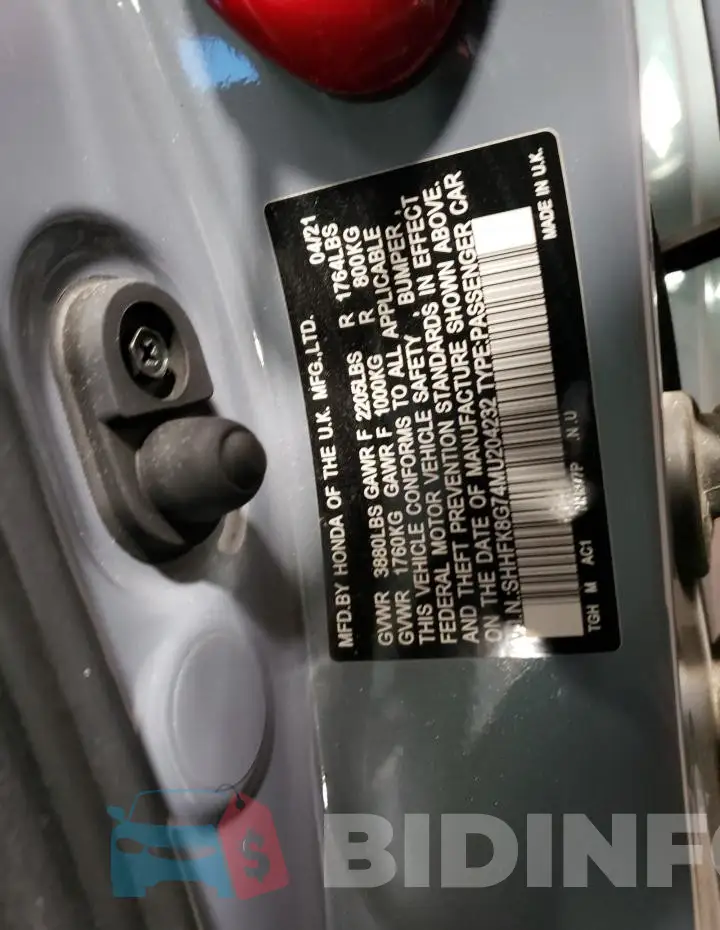 SHHFK8G74MU204232 Photo# 12