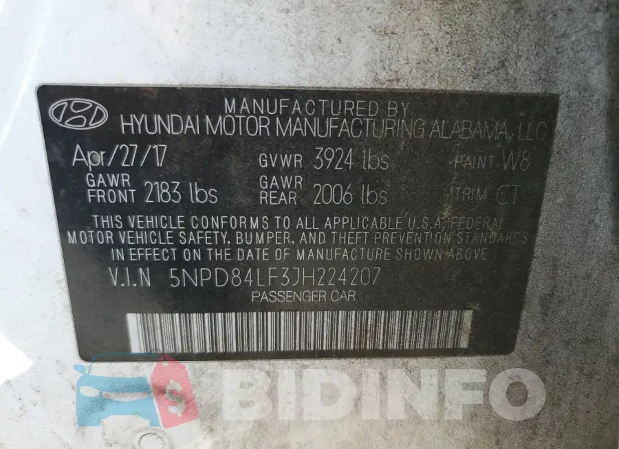 5NPD84LF3JH224207 Photo# 13
