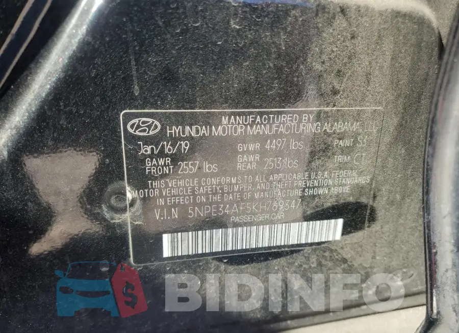5NPE34AF5KH769347 Photo# 13