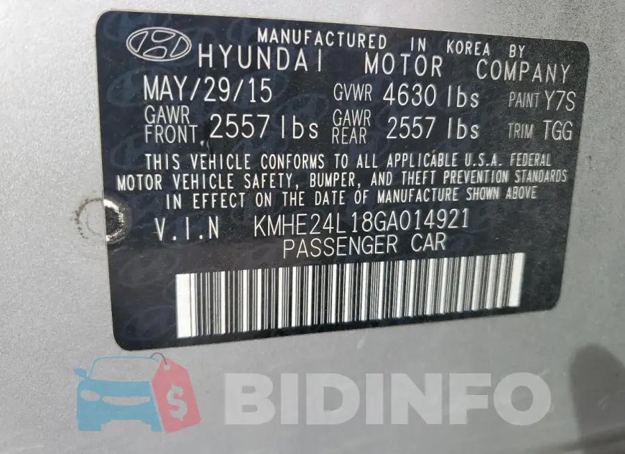KMHE24L18GA014921 Photo# 12
