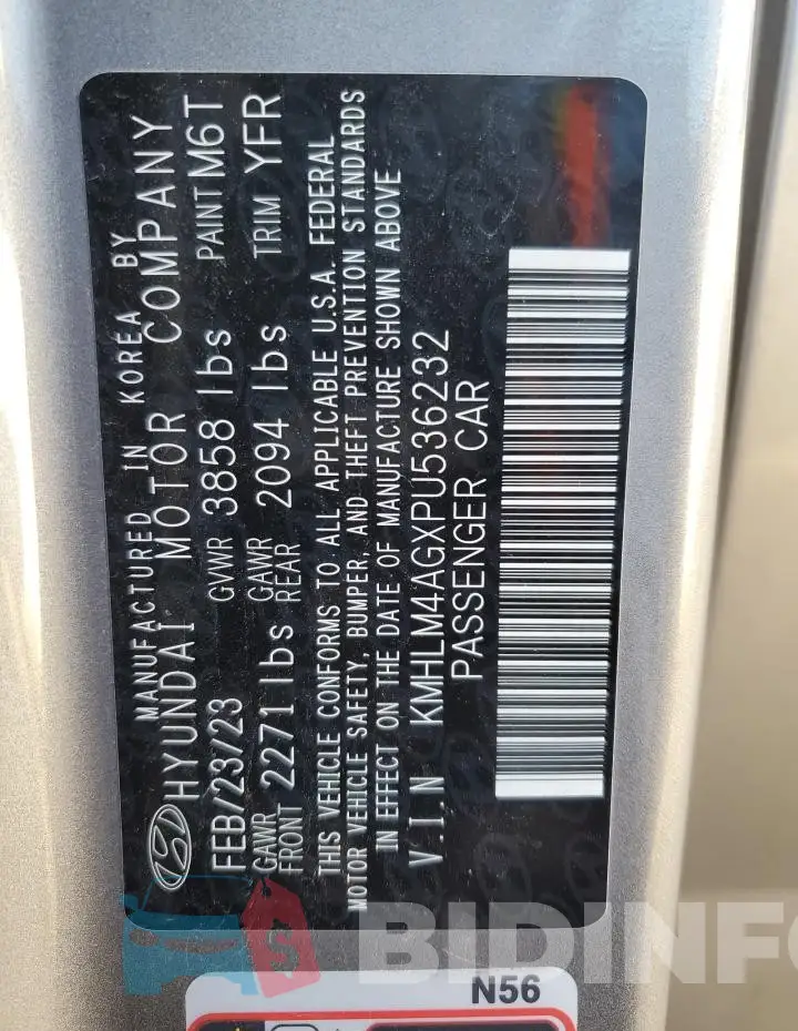 KMHLM4AGXPU536232 Photo# 13