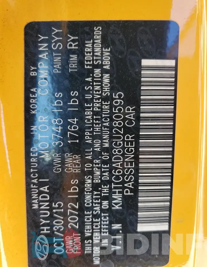 KMHTC6AD8GU280595 Photo# 12