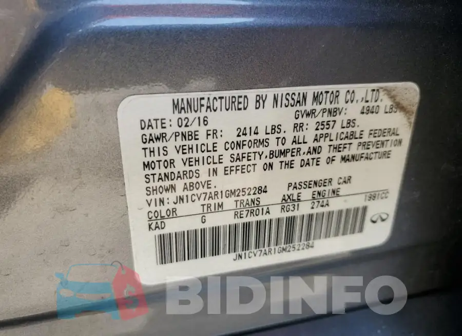 JN1CV7AR1GM252284 Photo# 12
