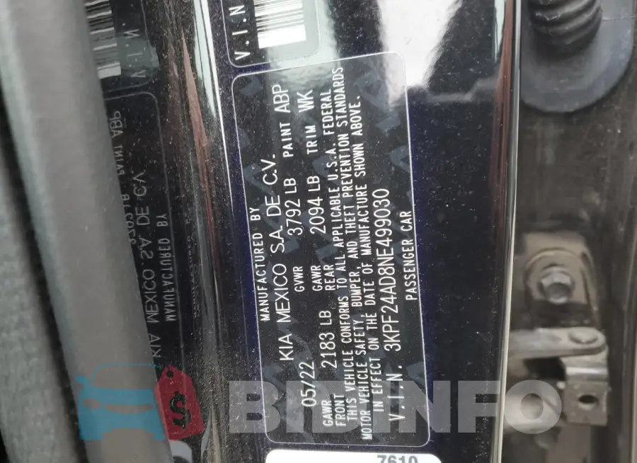 3KPF24AD8NE499030 Photo# 12