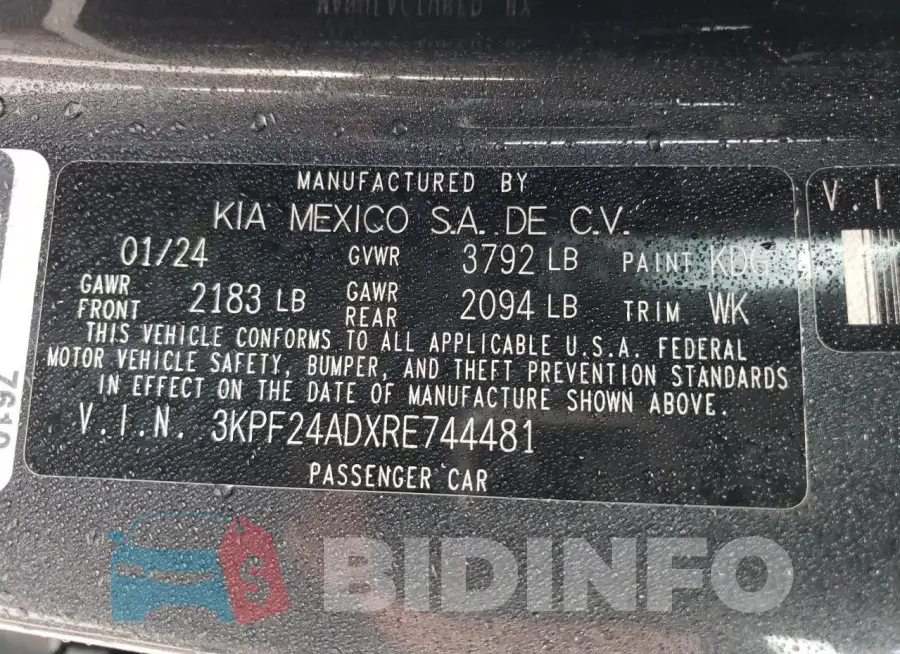 3KPF24ADXRE744481 Photo# 13