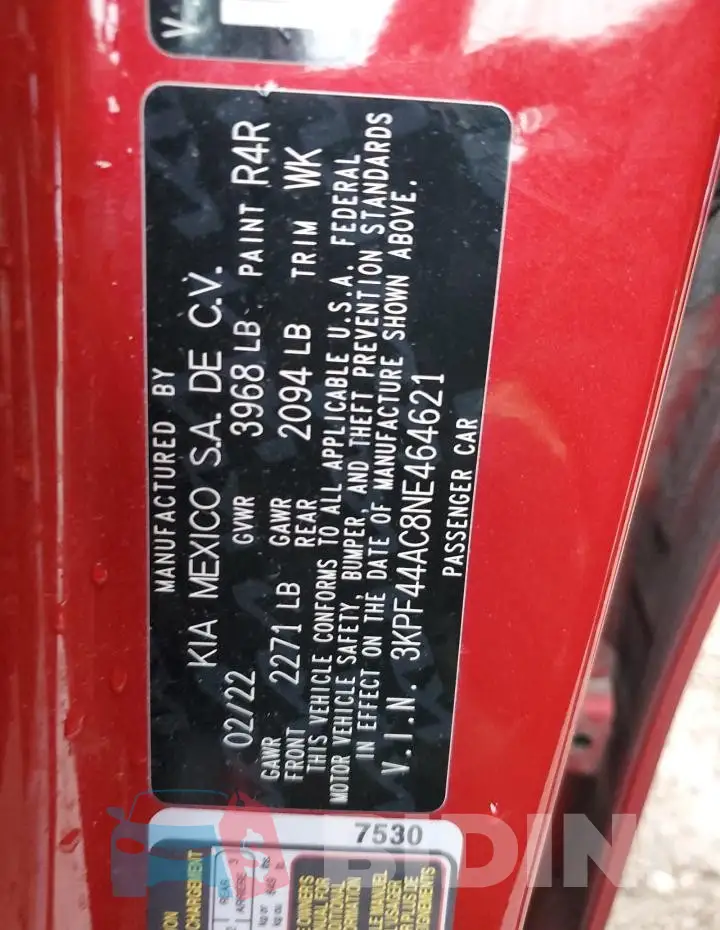 3KPF44AC8NE464621 Photo# 12