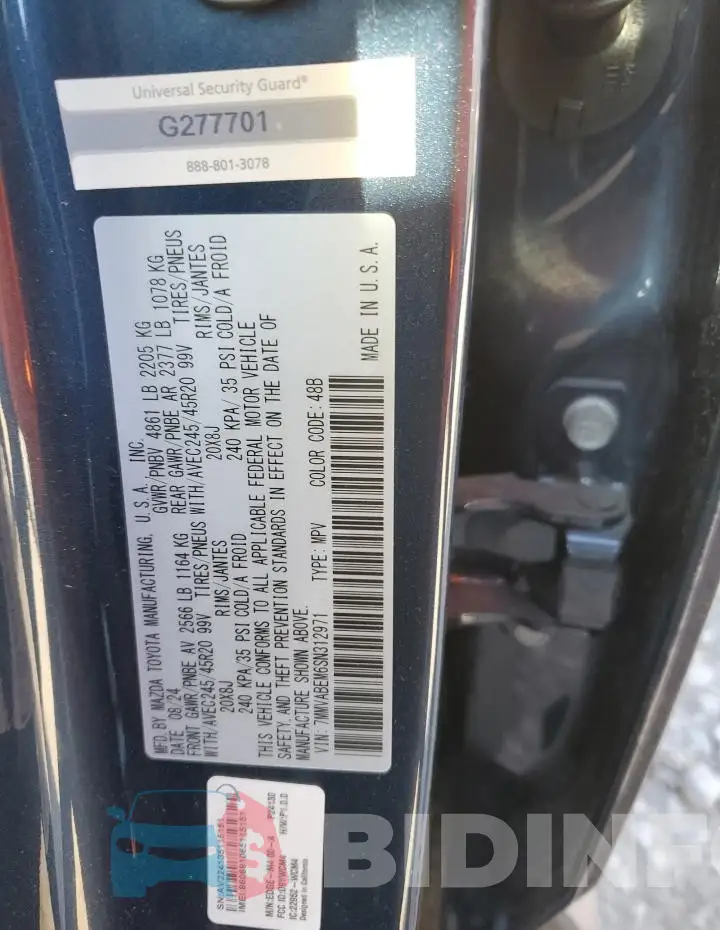 7MMVABEM6SN312971 Photo# 13