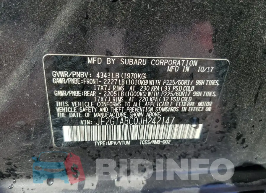 JF2GTABC0JH242147 Photo# 13