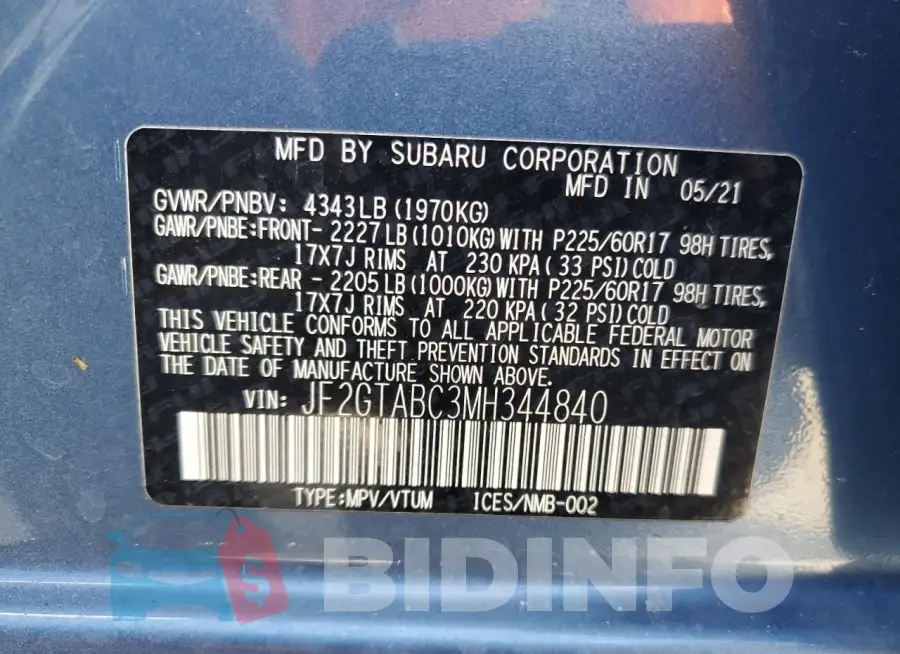 JF2GTABC3MH344840 Photo# 12