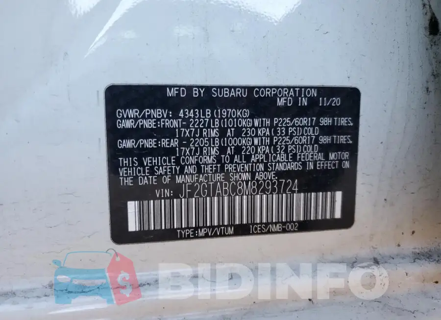 JF2GTABC8M8293724 Photo# 14