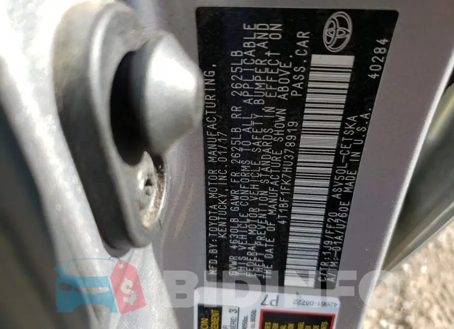 4T1BF1FK7HU378919 Photo# 13