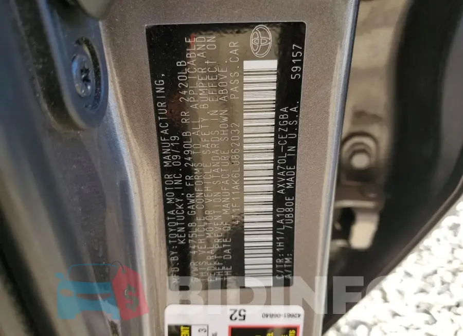 4T1F11AK6LU862032 Photo# 12