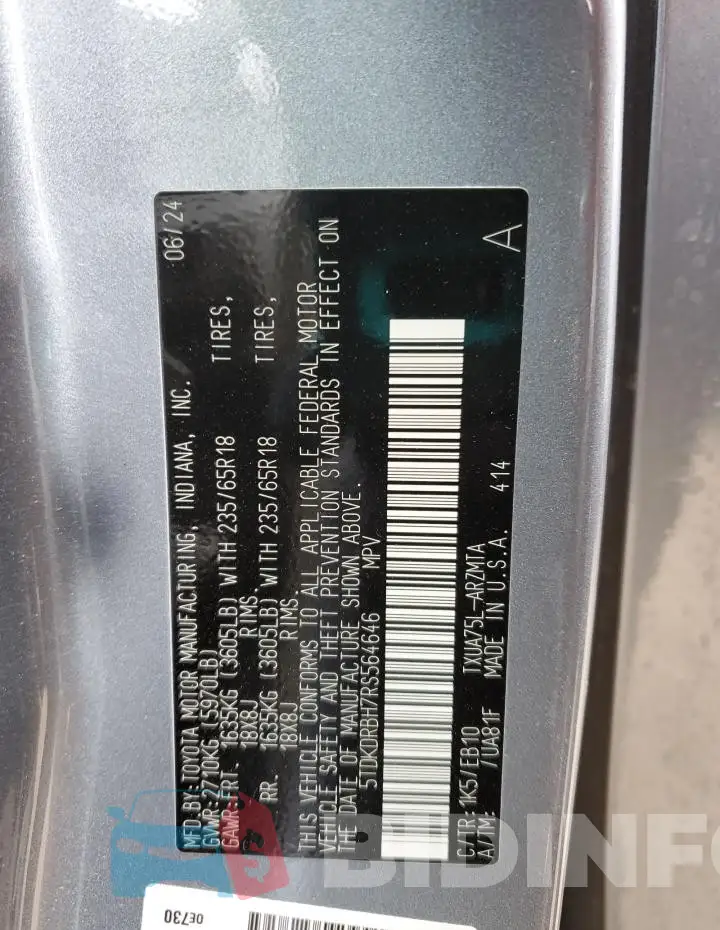 5TDKDRBH7RS564646 Photo# 14