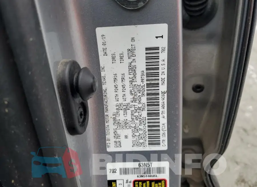 5TFAX5GN2KX142522 Photo# 12