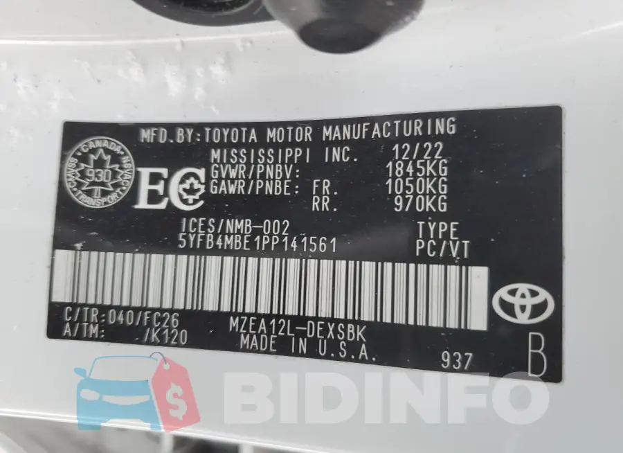 5YFB4MBE1PP141561 Photo# 13