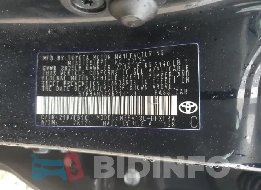 5YFB4MDEXRP144541 Photo# 12