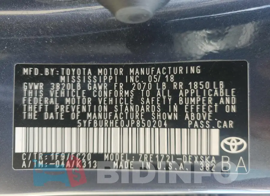 5YFBURHE0JP850204 Photo# 13