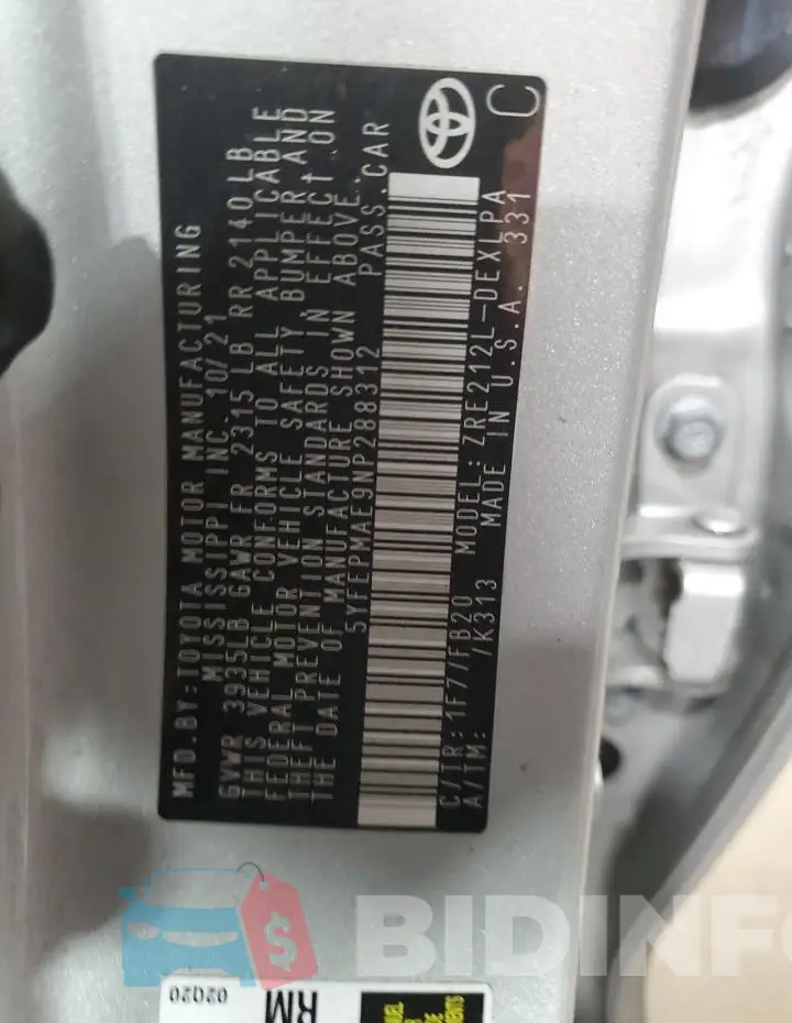 5YFEPMAE9NP288312 Photo# 12