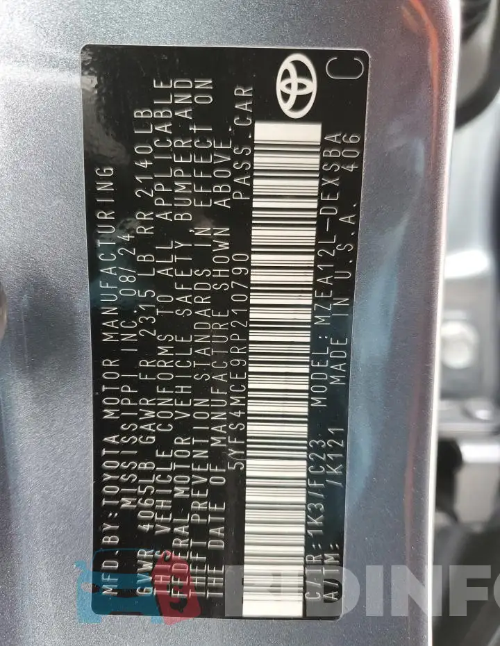 5YFS4MCE9RP210790 Photo# 12