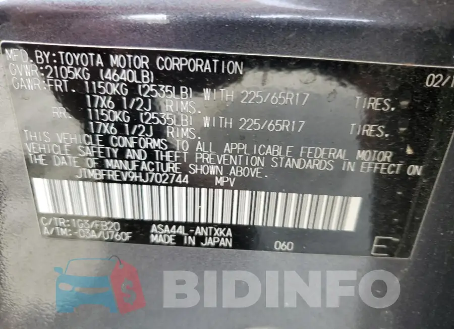 JTMBFREV9HJ702744 Photo# 13
